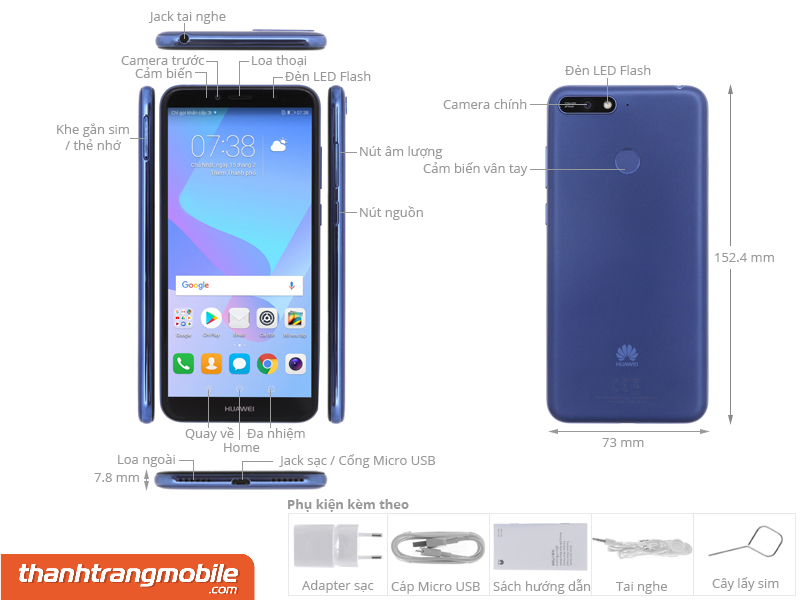 thay pin Huawei Y6 (2018) giá rẻ TPHCM