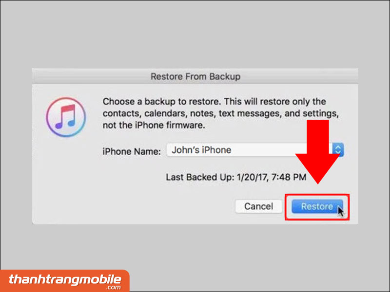 Ứng dụng iTunes dành cho thiết bị sử dụng hệ điều hành IOS.
