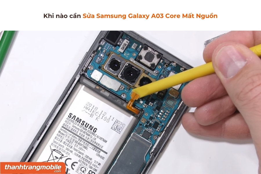 Sửa Samsung Galaxy A03 Core mất nguồn chính hãng