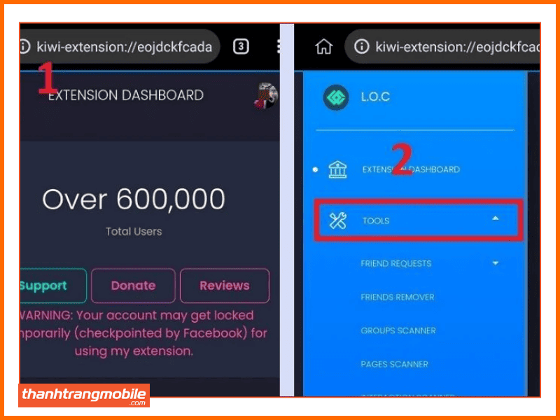 Bật bảo vệ Facebook bằng app 