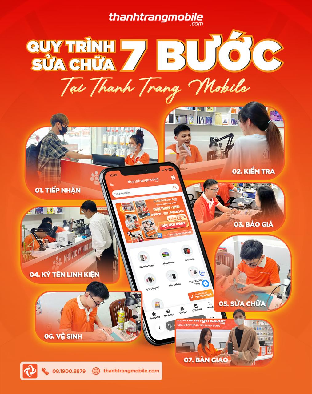 Quy trình thay pin tại Thanh Trang Mobile