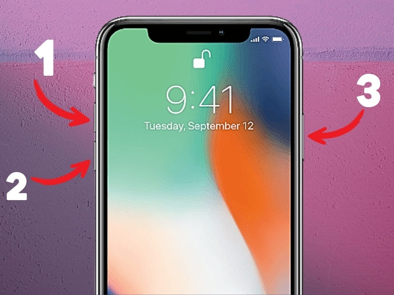 Khởi động lại thiết bị (Force Restart) Để khởi động lại phần cứng giải phóng RAM: Nhấn nhả phím Tăng âm lượng > Nhấn nhả phím Giảm âm lượng > Giữ chặt phím Nguồn cho đến khi logo Táo hiện lên. Thao tác này sẽ giúp dọn dẹp bộ nhớ đệm, làm máy khởi động lại để bắt sóng và gỡ bỏ các xung đột phần mềm đang kẹt.