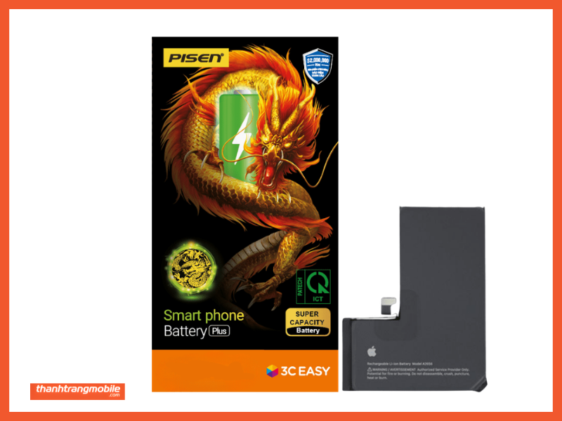 Thay pin iPhone 15 Pro Max Pisen dung lượng siêu cao giúp kéo dài thời gian sử dụng và hạn chế tình trạng tụt pin nhanh. Xem ngay giá pin Pisen iPhone 15 Pro Max chính hãng tại Thanh Trang Mobile và đặt lịch thay pin nhanh chóng.
