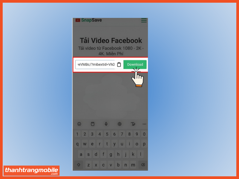 Tải video trên Facebook bằng savefrom bước 2