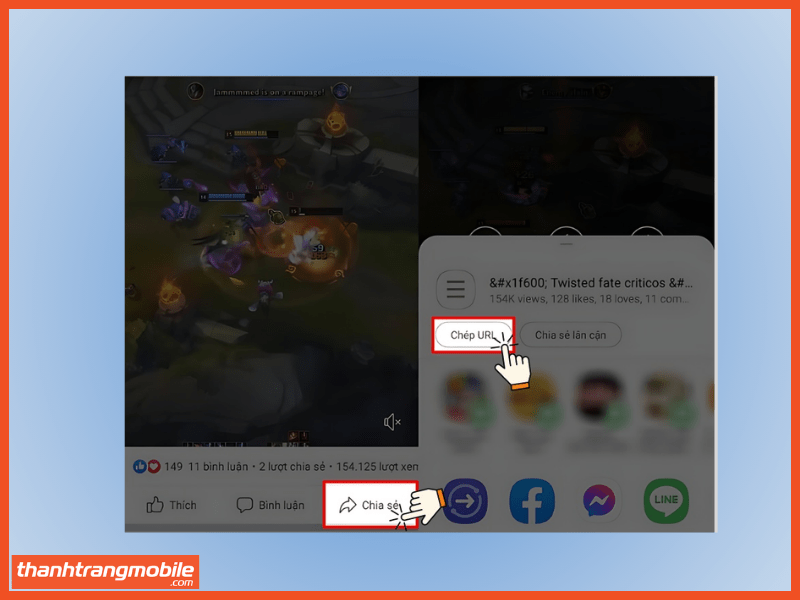 Tải video trên Facebook bằng savefrom bước 1