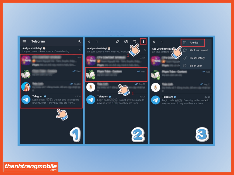 Cách tạo tin nhắn lưu trữ trên Telegram