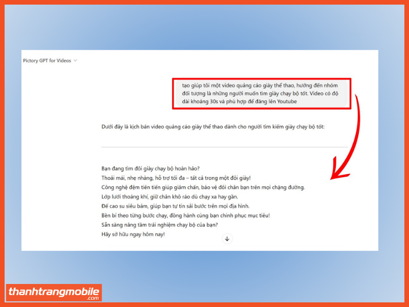 Tạo Video bằng Chatgpt thông qua Pictory bước 3