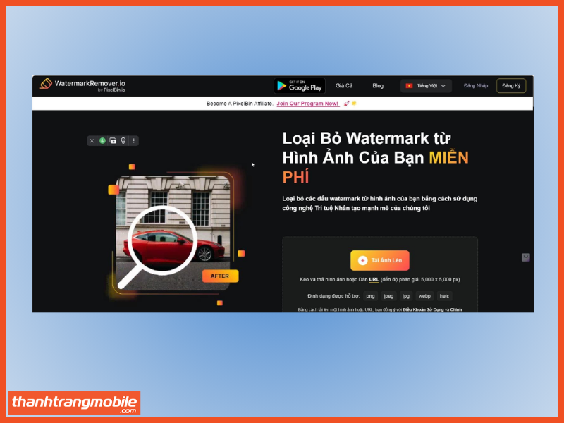 Cách xóa watermark trên ảnh bằng Watermark Remover bước 1