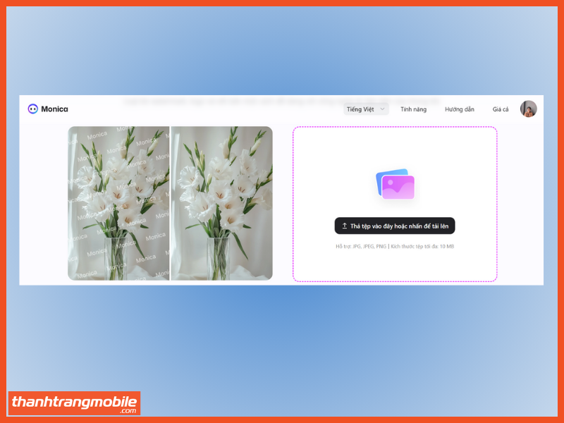 Cách xóa watermark trên ảnh bằng Monical AI bước 2