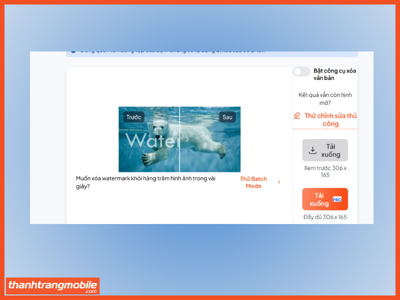 Cách xóa watrermark trên ảnh bằng Dewatermark AI bước 2