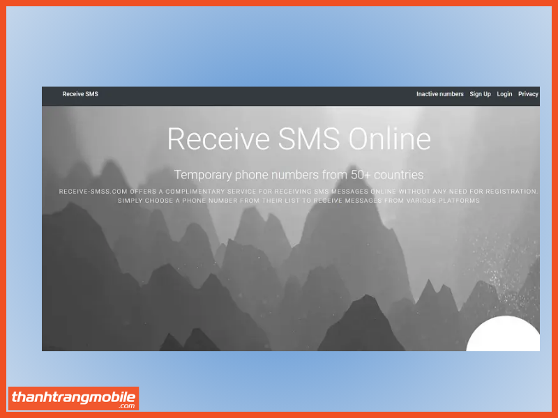 Cách tạo tài khoản telegram không cần số điện thoại sử dụng Receive SMS để tạo tài khoản Telegram bước1