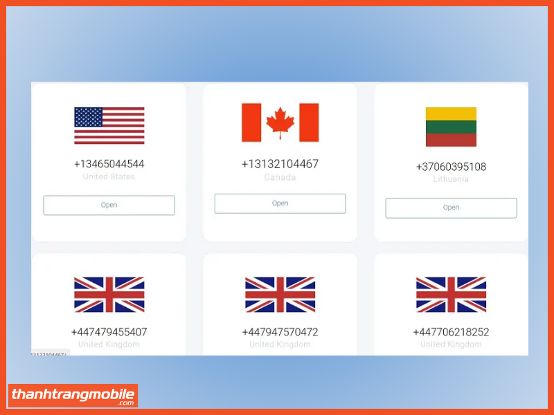 Cách tạo tài khoản telegram không cần số điện thoại sử dụng Receive SMS để tạo tài khoản Telegram bước2