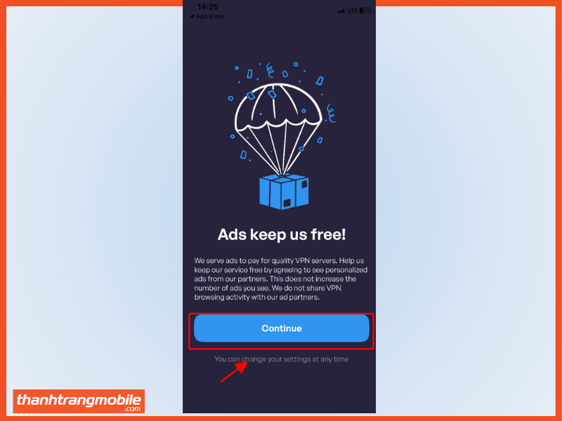 Chọn Connect kết nối VPN với thiết bị