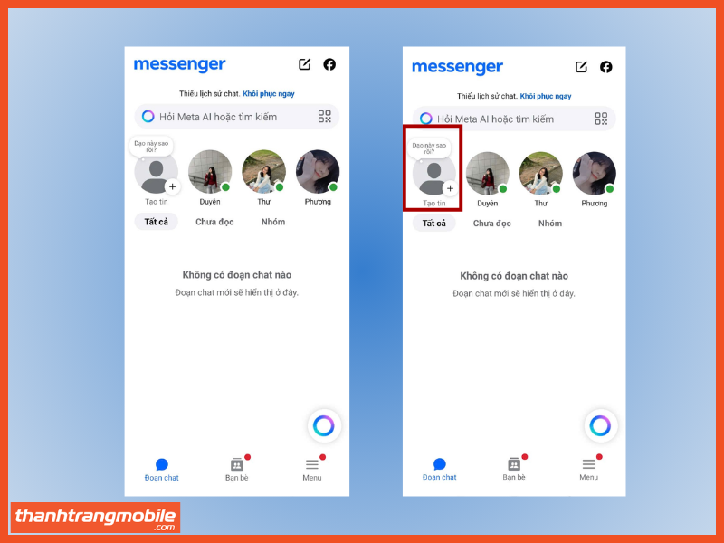 Bước 1: Vào ghi chú Messenger