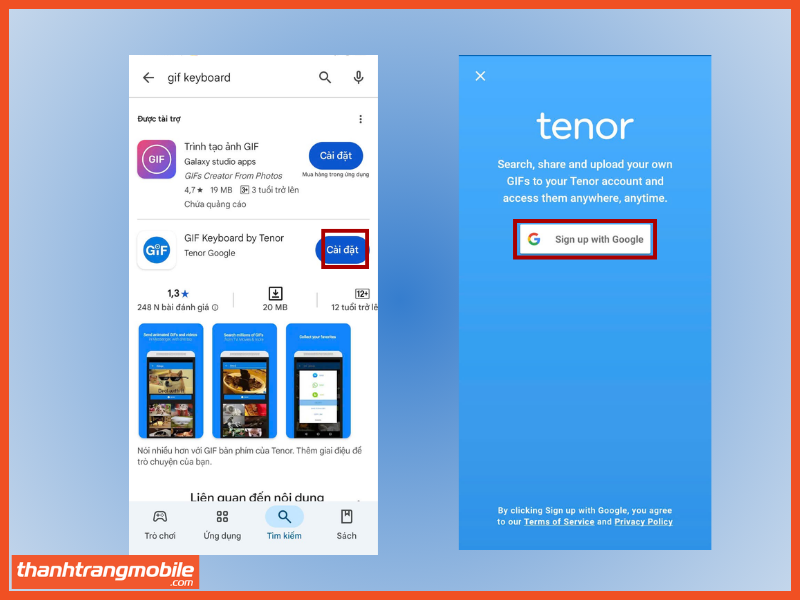 Bước 2: Tải ứng dụng GIF KEYBOARD