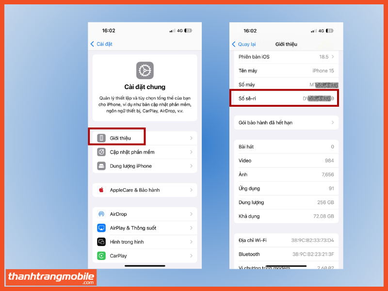 Kiểm tra iPhone chính hãng qua số seri máy bước 2