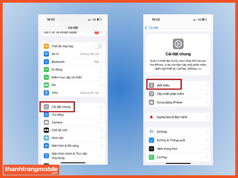 Kiểm tra trong Cài đặt có sẵn để check iphone bước 1