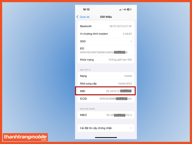 Kiểm tra trong Cài đặt có sẵn để check iphone bước 2
