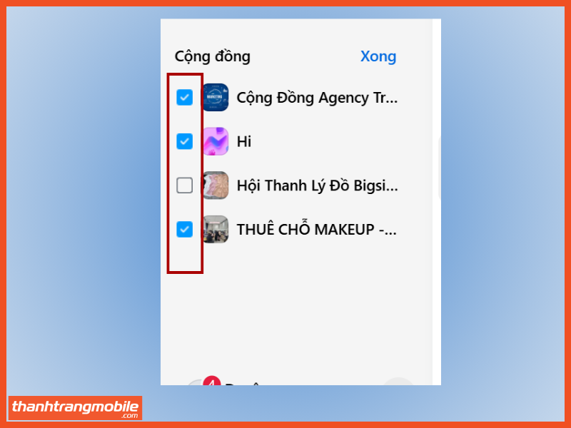 Bước 4: Bỏ chọn hộp kiểm