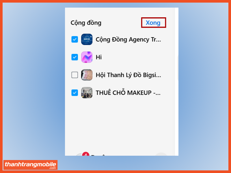 Bước 5: Chọn xong