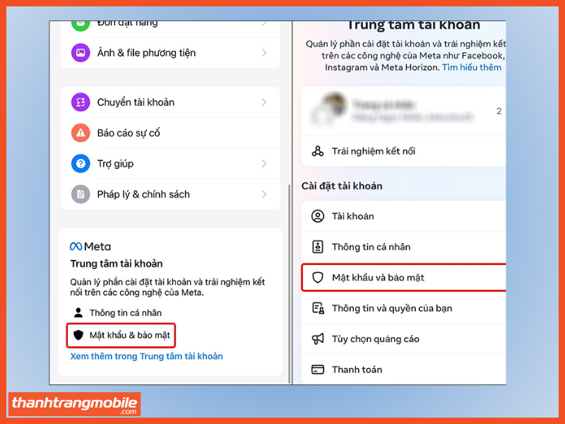 Bước 2: Mật khẩu & Bảo mật