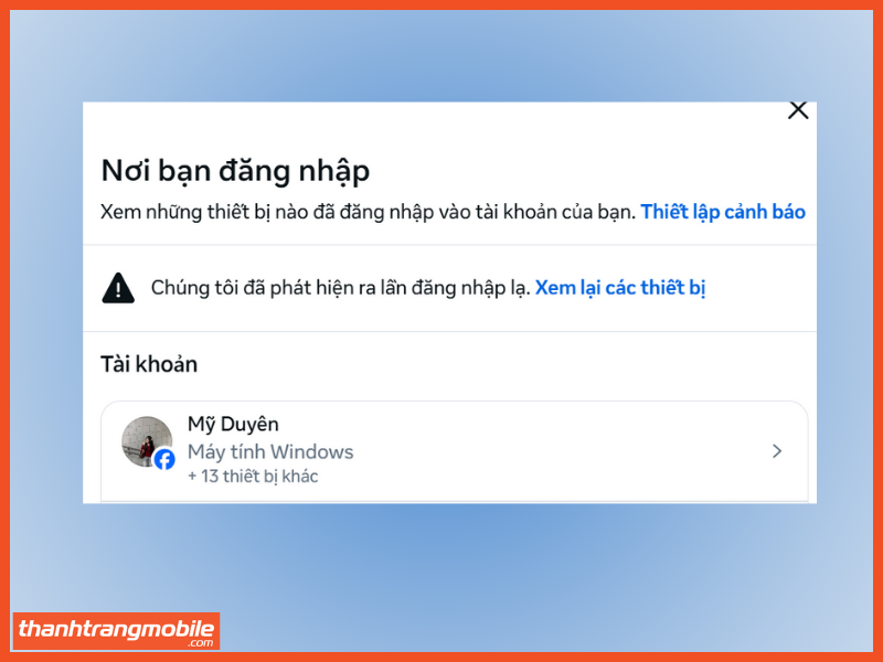 Bước 5: Tài khoản đăng xuất