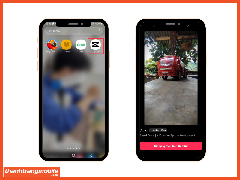 Vào capcut để tạo video và bắt Trend orbit pixel