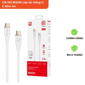 CB-103 BISON cáp dù trắng C-C 60w 1m