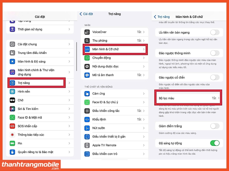 Kiểm tra lại Cài đặt Chỉnh Màu