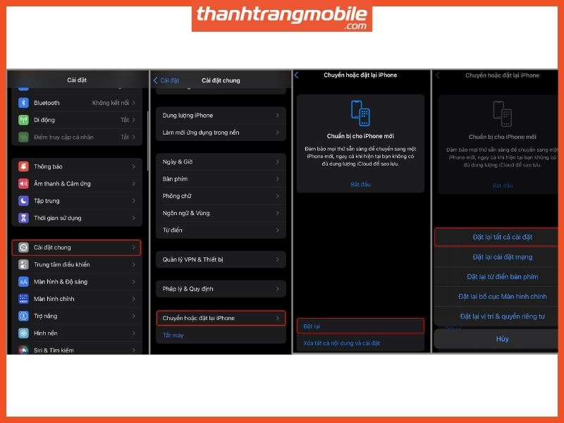 Khôi phục cài đặt gốc iPhone