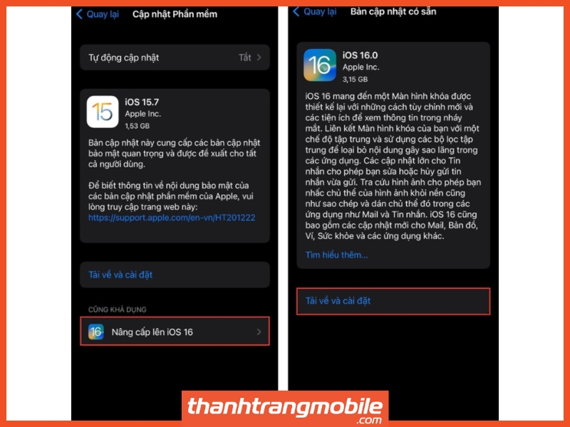 Cập nhật iOS lên phiên bản mới nhất