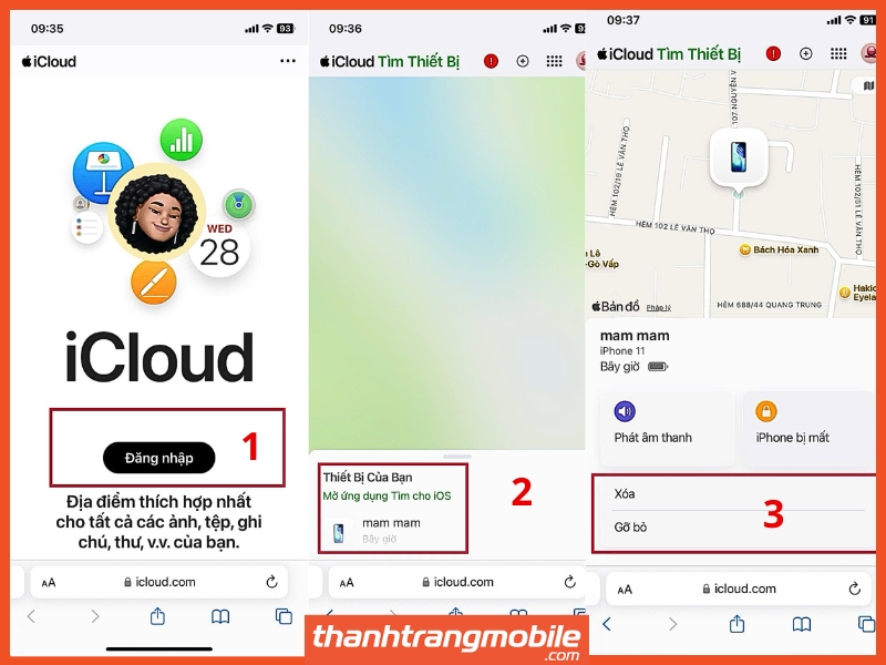 Dùng iCloud (Qua tính năng "Tìm iPhone")