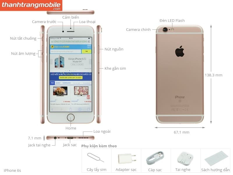 Giá trị sử dụng cao: iPhone 6s Plus vẫn sở hữu màn hình to, loa to, vỏ kim loại bền bỉ và jack tai nghe 3.5mm tiện lợi. Nó cực kỳ hoàn hảo để làm máy phụ, cho con bạn học tập hoặc làm bản đồ dẫn đường cho tài xế công nghệ.
