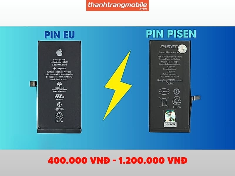 Thay pin linh kiện cao cấp (Pisen, EU): Mức giá trọn gói cực kỳ phải chăng. Bạn chỉ cần bỏ ra từ 400.000 VNĐ - 1.200.000 VNĐ (tùy dòng máy) là đã sở hữu viên pin có chất lượng tương đương 95% hàng chính hãng." Chi phí luôn là yếu tố khiến nhiều người đắn đo nhất. Vậy thực tế thay pin chính hãng Apple giá bao nhiêu? Nhìn chung, linh kiện nhà Apple có mức giá khá cao và phụ thuộc vào từng đời máy: Tại Trung tâm ủy quyền Apple (AASP): Các dòng máy cũ (iPhone 8 - 11) dao động từ 1.200.000 VNĐ - 1.800.000 VNĐ. Các dòng mới hơn (iPhone 12 - 15 Pro Max) có thể lên tới 2.000.000 VNĐ - 2.800.000 VNĐ. Thay pin linh kiện cao cấp (Pisen, EU): Mức giá trọn gói cực kỳ phải chăng. Bạn chỉ cần bỏ ra từ 400.000 VNĐ - 1.200.000 VNĐ (tùy dòng máy) là đã sở hữu viên pin có chất lượng tương đương 95% hàng chính hãng."