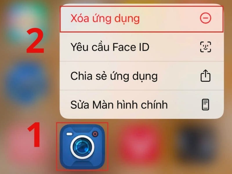Kiểm tra và gỡ ứng dụng bên thứ ba gây lỗi camera Nếu nghi ngờ camera điện thoại bị mờ do ứng dụng bên thứ ba, hãy chọn app chụp ảnh mới cài → Gỡ cài đặt. Sau đó mở lại Camera mặc định và nhấn giữ nút nguồn để khởi động lại máy.